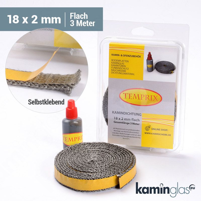 Kamindichtung 18 x 2 mm flach