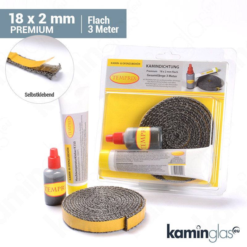 Kamindichtung 18 x 2 mm flach Premium