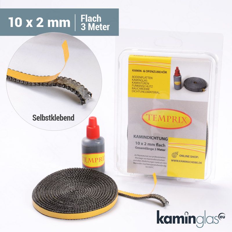 Kamindichtung 10 x 2 mm flach